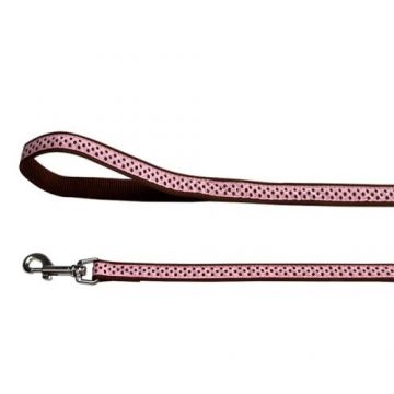 Lesa nylon, roz cu buline, 15 mm x 130 cm