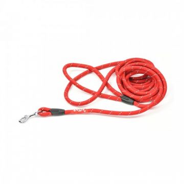 Lesa sport, rosie, reflectorizanta, lungime 120 cm x latime 1 cm