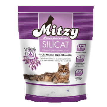 Nisip Silicat Pentru Pisici Mitzy Lavanda 3.8 L