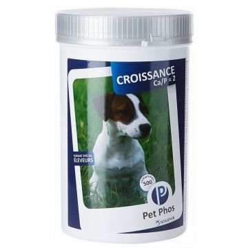 Supliment cu minerale pentru caini Pet Phos Croissance Ca/P 2, 500 tablete