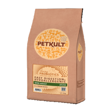 Petkult Probiotics Mini Adult Cu Rata si Orez, 2 kg