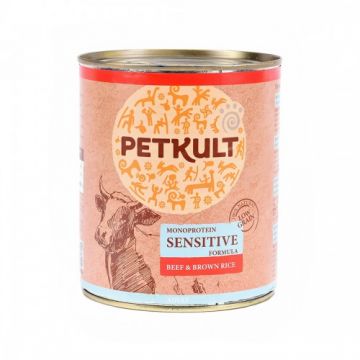 Petkult Sensitive Conserva Caine Adult Cu Vita si Orez, Pachet 3 X, 800 Gr