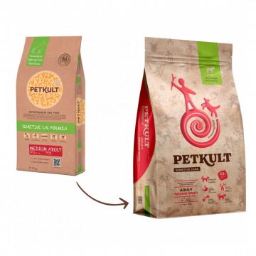 Petkult Sensitive Medium Adult Cu Miel si Orez, 12 kg