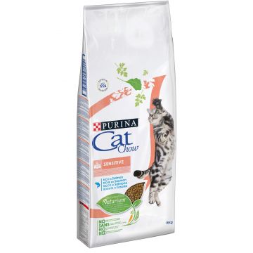 Purina Cat Chow Sensitive Cu Somon 15 Kg