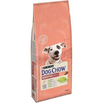 Purina Dog Chow Adult Sensitive, somon, hrana uscata pentru caini adulti cu sensibilitate digestiva, 14 kg
