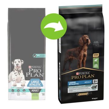 Purina Pro Plan Large Athletic Adult Sensitive Digestion, miel, hrana uscata pentru caini adulti de talie mare cu sistem digestiv sensibil, 14 kg