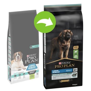 Purina Pro Plan Large Robust Adult Sensitive Digestion, miel, hrana uscata pentru caini adulti de talie mare, 14 kg