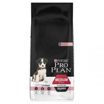 Purina Pro Plan Medium Puppy Optiderma Sensitive Cu Somon 12 kg
