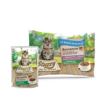 Stuzzy Pack bucati, jelly sunca & vitel/ iepure, 4 x 85 g