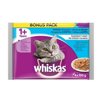 Whiskas Multipack Adult Selectii Peste in Aspic 4x100 G