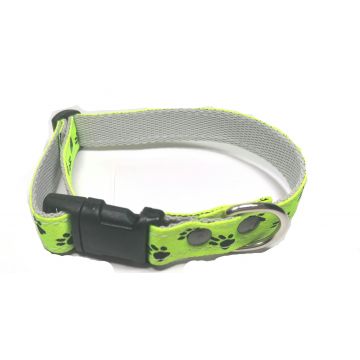 Zgarda ajustabila pentru caini de talie medie si mica, neagra, model labute, 20 mm x 48 cm