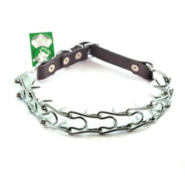 Zgarda forta pentru caini, din piele, 1 cm x 52 cm, pentru caini de talie medie si mare