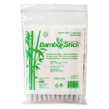 Betisoare igienice pentru curatarea urechiilor, Bamboostick, XL 50 buc