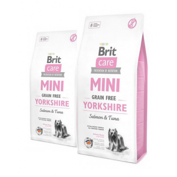 BRIT Care Grain Free Mini Yorkshire hrana uscata caini adulti talie mica, somon si ton 14 kg (2 x 7 kg)