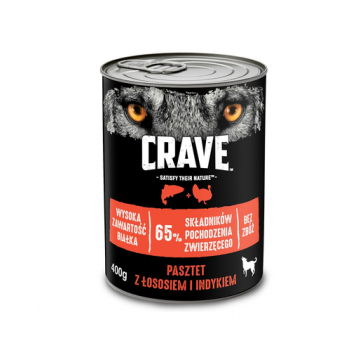 CRAVE Hrana umeda pentru caini adulti pate cu somon si curcan cutie 24x400g