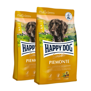 HAPPY DOG Supreme Piemonte hrana uscata caini adulti, cu rata, castane si peste 20 kg (2 x10 kg)
