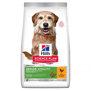 Hill's Science Plan Canine Senior Vitality Small and Mini Chicken, 250 g la reducere