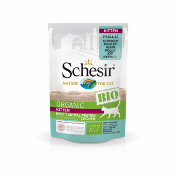 Schesir Bio For Kitten, Pui, plic 85 g ieftina