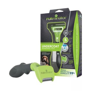 Trimmer profesional Furminator, caini talie mica (4.5-9 kg), cu blana lunga ieftina