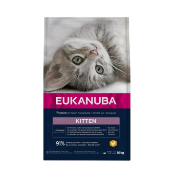 EUKANUBA Cat Kitten All Breeds Healthy Start Chicken & Liver Hrana uscata pentru pisici junior, cu pui si ficat 10 kg