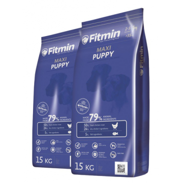 FITMIN Maxi puppy Hrana uscata pentru caini juniori de talie mare si cateluse gestante 30 kg (2 x 15 kg)