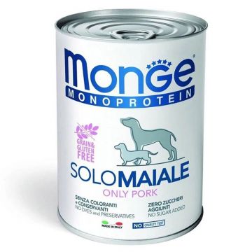 Monge Dog Solo Pate, porc, 400 g