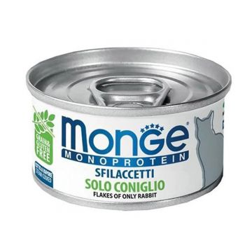 Monge Monoprotein Cat, fileuri iepure, 80 g