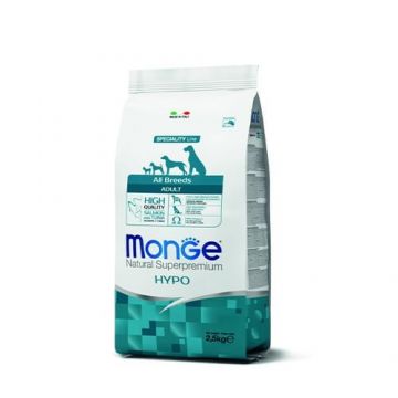 Monge Natural Superpremium All Breeds Adult, Hypoallergenic, somon si ton, 2.5 kg de firma originala