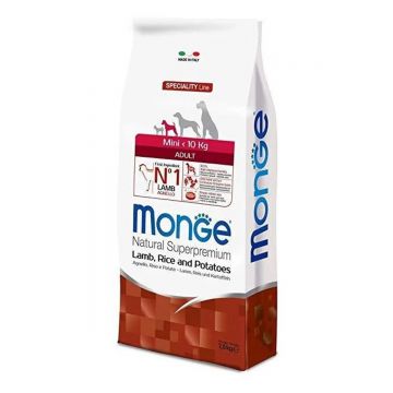 Monge Natural Superpremium Mini Adult, miel, orez si cartofi, 7.5 kg ieftina