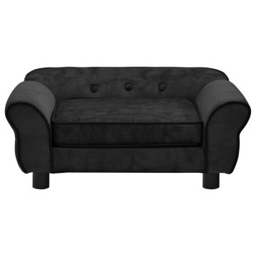 vidaXL Canapea pentru câini, negru, 72x45x30 cm, pluș