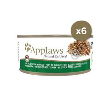 APPLAWS Hrana umeda pentru pisici, cu ton si alge, 6 x 156 g