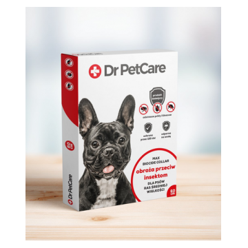 Dr PetCare MAX Biocide Collar zgarda protectie impotriva puricilor si a insectelor, pentru caini de talie medie 60 cm