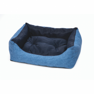 Culcus pentru caini Leopet Rodi 2 fete, 45 x 60 cm, Blue/ Light Blue