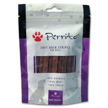 Recompensa caini Perrito Dog Soft Duck Stripes 100g