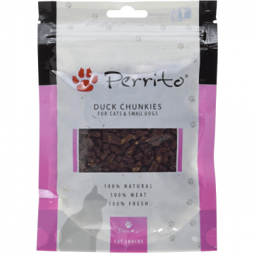 Recompensa pentru caini Peritto Dog&Cat Duck Chunkies 100g