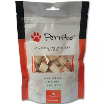 Recompensa pentru caini Peritto Dog Chicken Pollock Sushi 100g