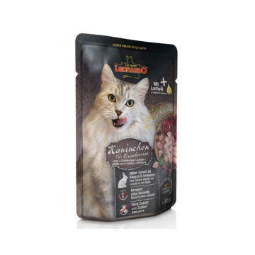 LEONARDO Finest Selection hrana umeda pentru pisici, cu iepure si merisoare 85 g