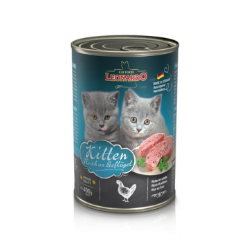 LEONARDO Quality Selection Kitten hrana umeda pentru pisoi, cu pasare de curte 400 g