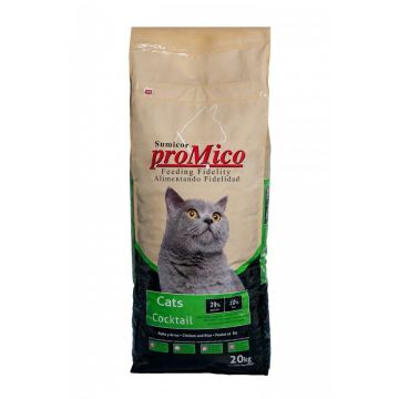 Promico Cocktail, hrana uscata completa pisici, pui si orez, 20 kg