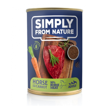 SIMPLY FROM NATURE Hrana umeda pentru caini, carne de cal, seminte de in si morcov 400 g
