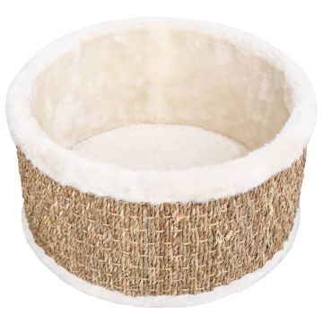 vidaXL Coș rotund pentru pisici, 36 cm, iarbă de mare