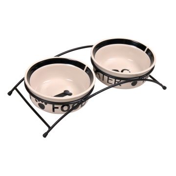 Castron Ceramica Set 2 buc In Suport 0.6 l/15 cm 24641