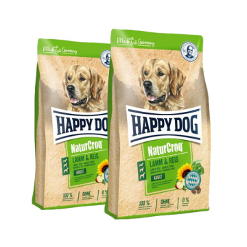HAPPY DOG NaturCroq Lamb & Rice hrana uscata caini adulti, cu miel si orez (2 x 15 kg)