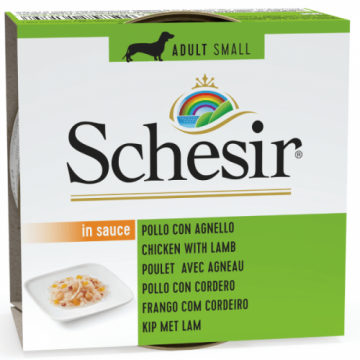Schesir Dog Adult Small Chicken with Lamb in Sauce, conserva, 85 g