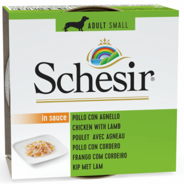 Schesir Dog Adult Small Chicken with Lamb in Sauce, conserva, 85 g ieftina