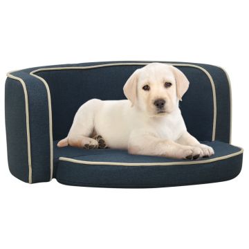 vidaXL Canapea de câini pliabilă, albastru, 76x71x30 cm, in, cu pernă