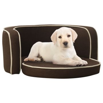 vidaXL Canapea de câini pliabilă, maro, 76x71x30 cm, in, cu pernă