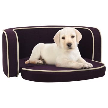 vidaXL Canapea de câini pliabilă, vișiniu, 76x71x30 cm, in, cu pernă