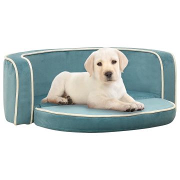 vidaXL Canapea pliabilă câini turcoaz 73x67x26 cm pernă pluș lavabilă