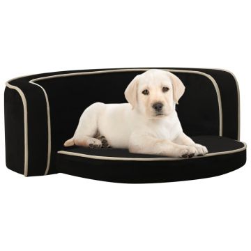 vidaXL Canapea pliabilă de câini negru 73x67x26 cm pernă pluș lavabilă